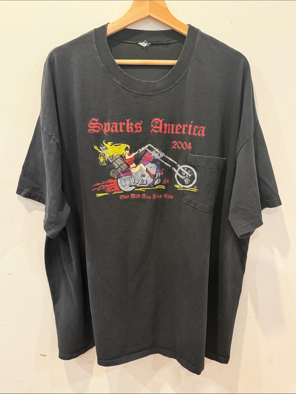Vintage Sparks America 2004 motorcycle graphic T-Shirt